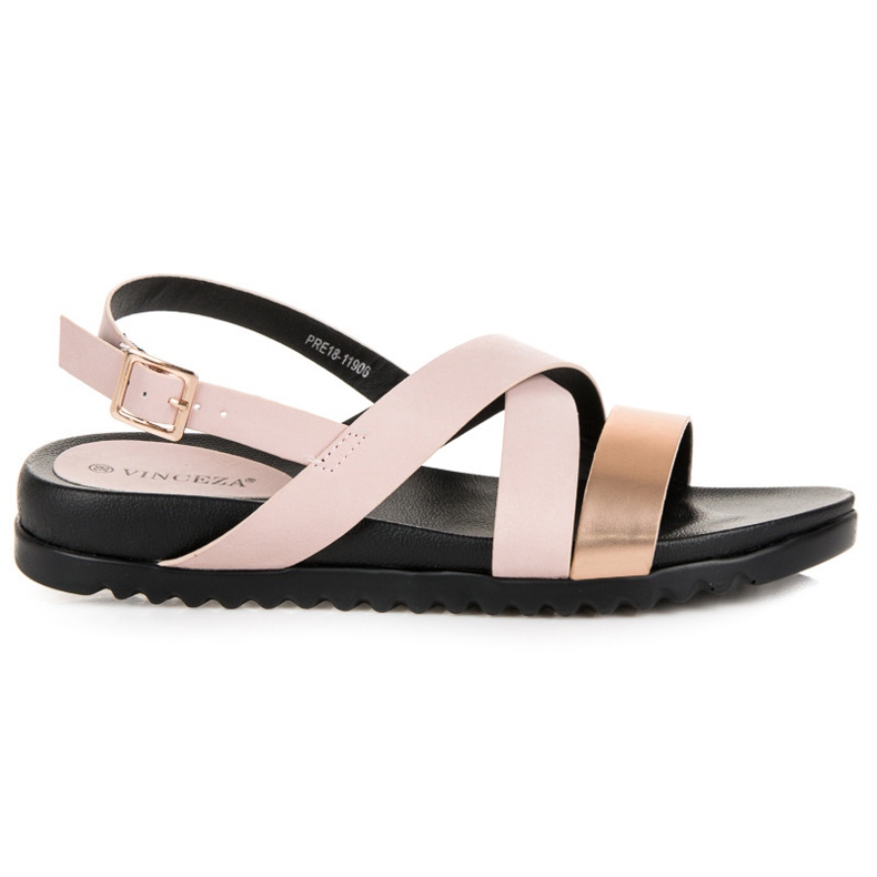 Sandals fastened with a VINCEZA buckle pink
