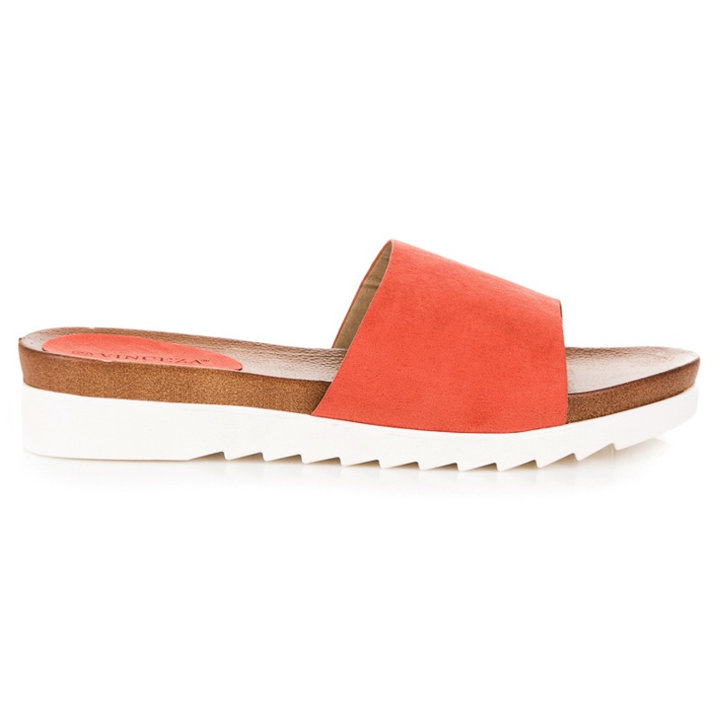 Orange suede VINCEZA slippers