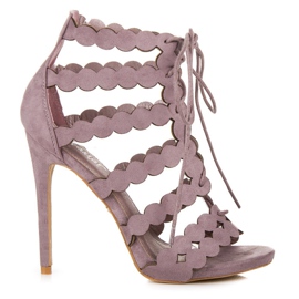 Seastar Tied Sandals On A High Heel purple