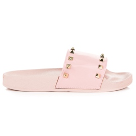 Pink slippers with rhinestones