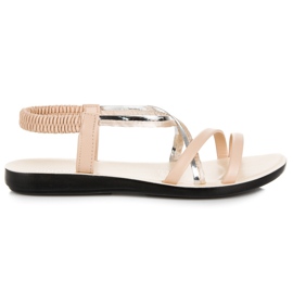 VINCEZA elastic sandals brown