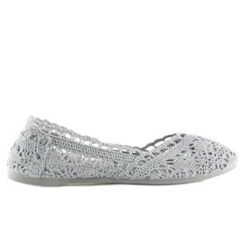 Gray lace ballerinas JX59P gray grey