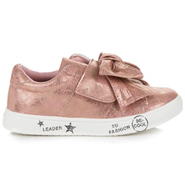 American Club Slip-On Sneakers With An American Bow pink