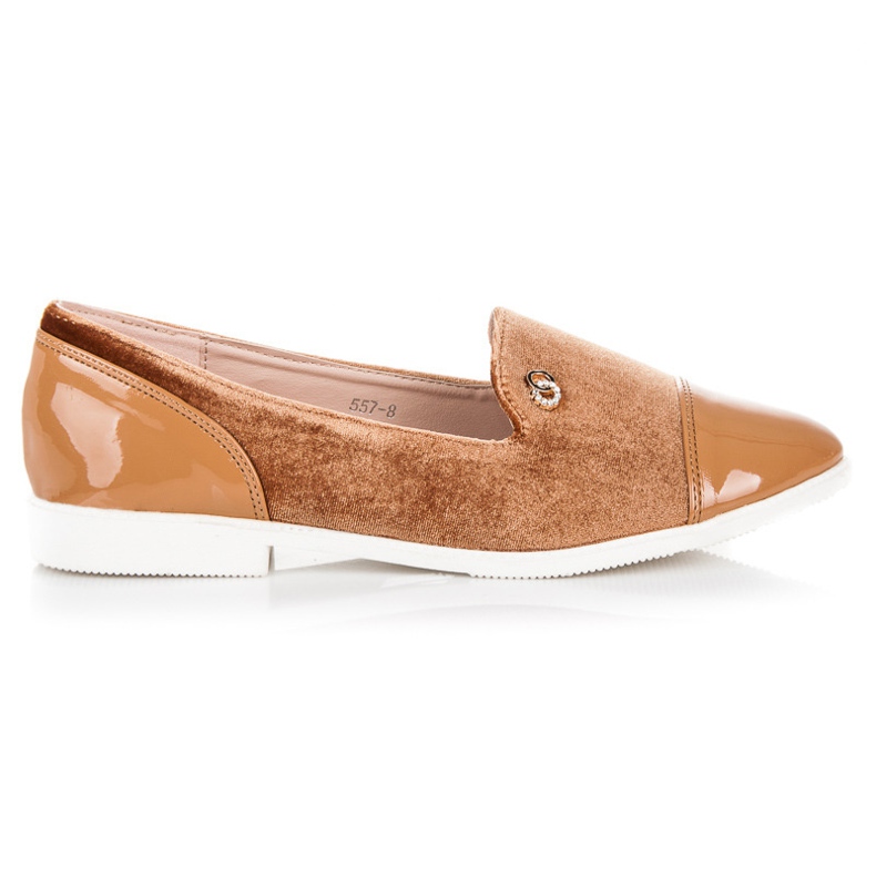 Velor ballerinas brown