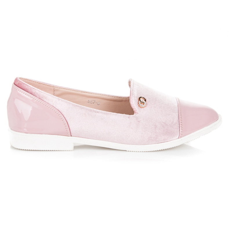Velor ballerinas pink