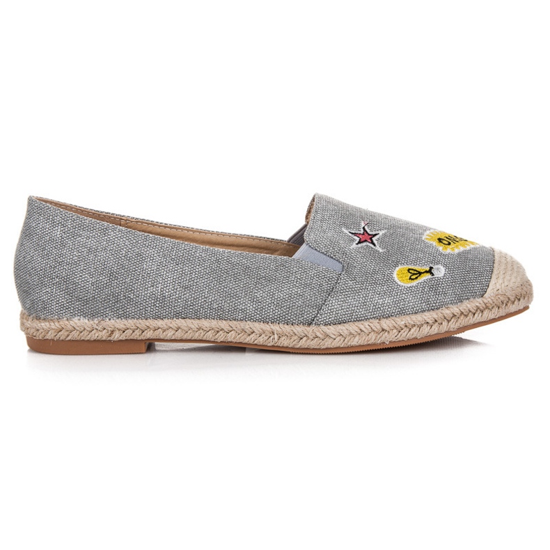 Bestelle Spring espadrilles with patches grey