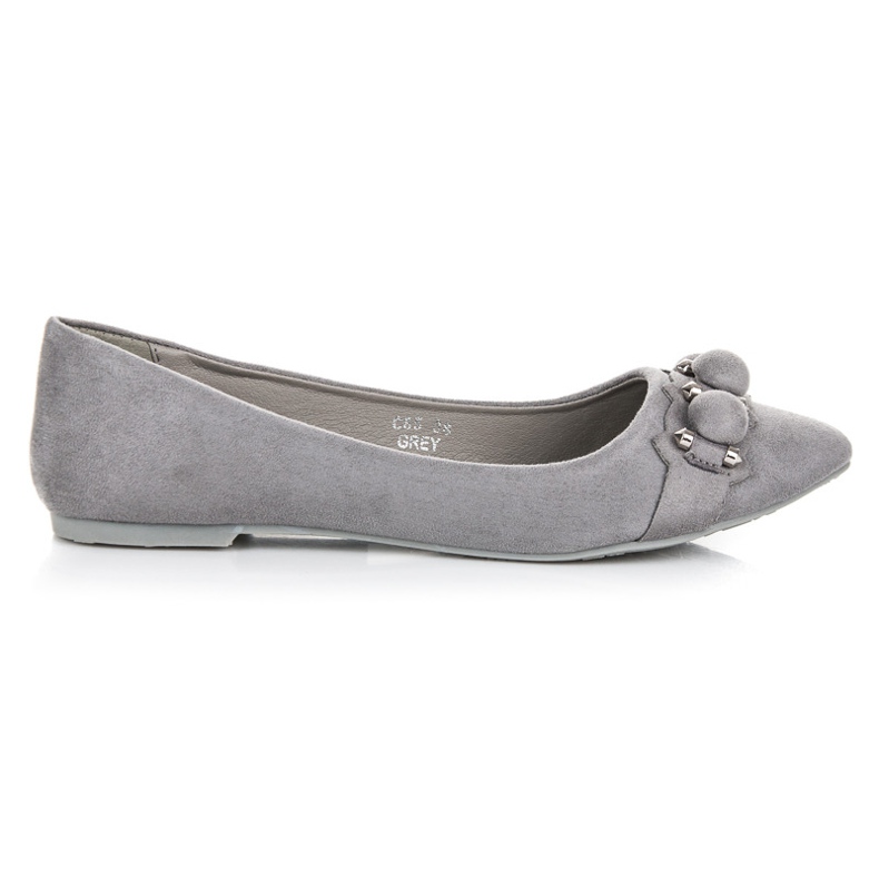 Seastar V-neck suede ballerinas grey