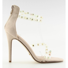 Beige sandals with silicone straps