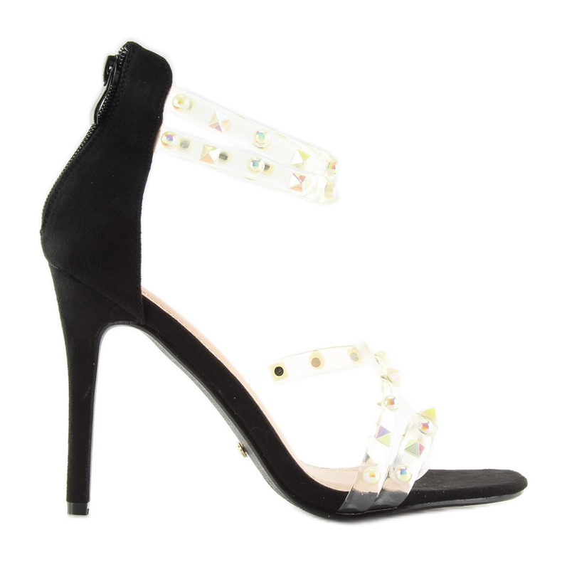 Black sandals with silicone straps