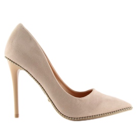 Elegant beige women's NF-23P Beige heels