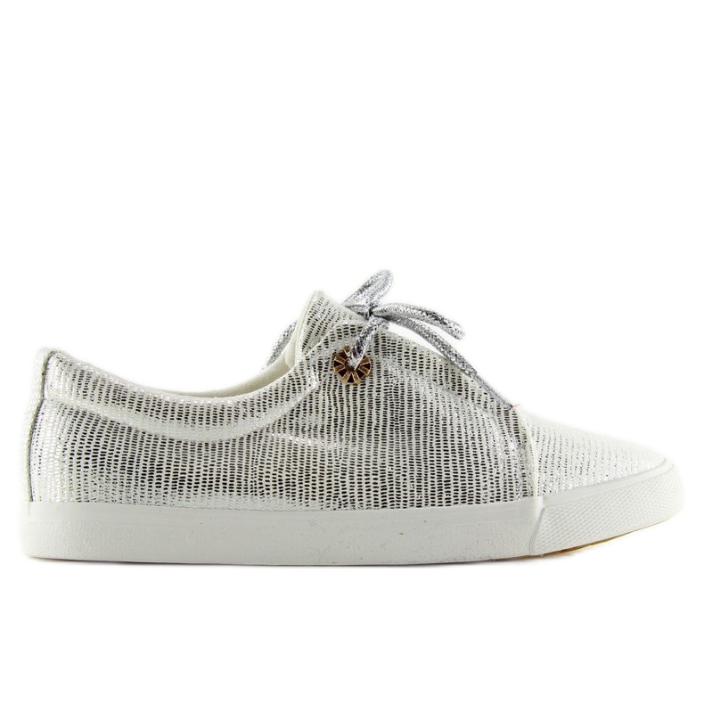 Silver women's sneakers MB102 White grey