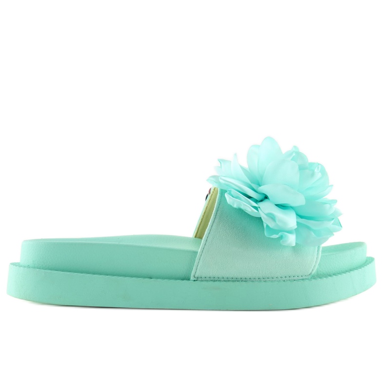 Flower power mint slippers AK04P blue