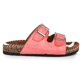 Seastar Suede slippers with buckles pink