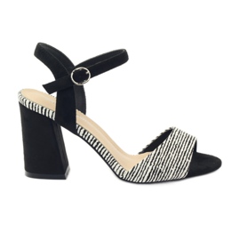 Sandals on the Sergio Leone 820 post with stripes white black