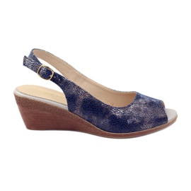 Sergio Leone 811 wedge sandals navy blue