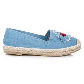 Bestelle Denim espadrilles with patches blue