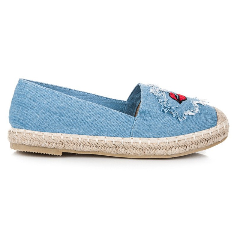 Bestelle Denim espadrilles with patches blue