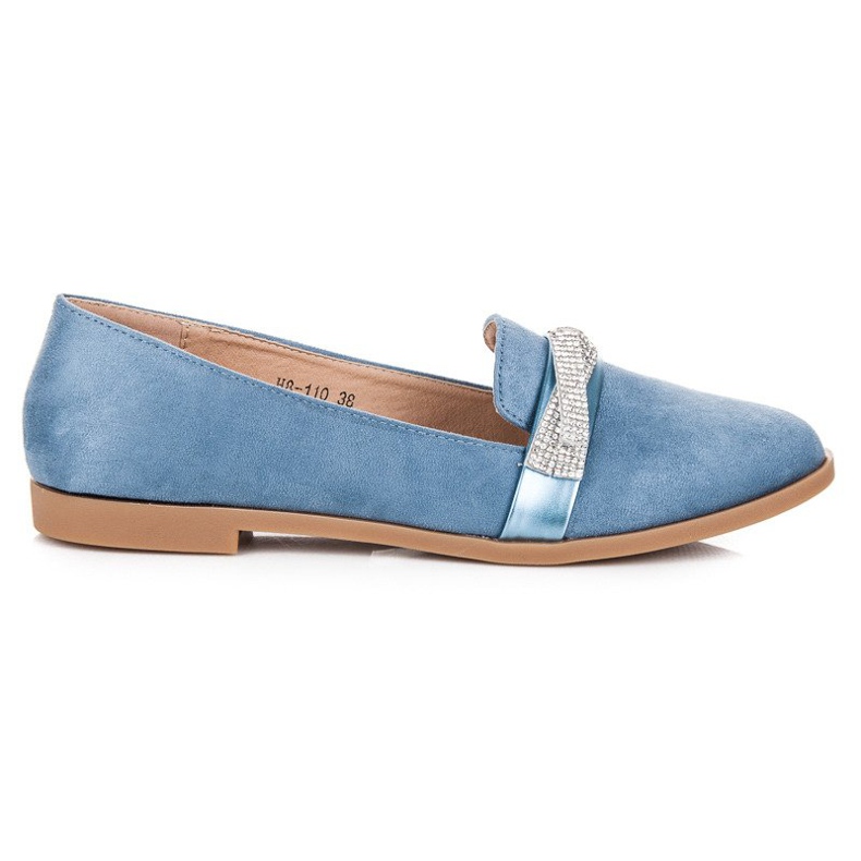 Bestelle Suede shoes with crystals blue
