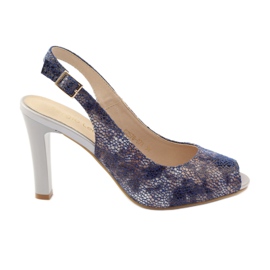 Sandals on the post of Sergio Leone 578 brown navy blue