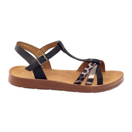 Filippo Women's sandals leopard 103 black grey