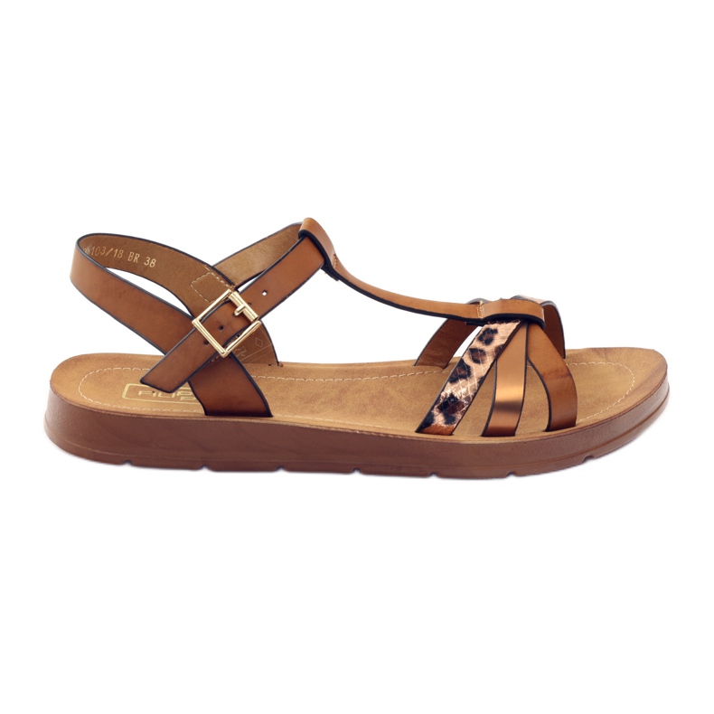 Filippo Panther women's sandals wz 103 brown yellow