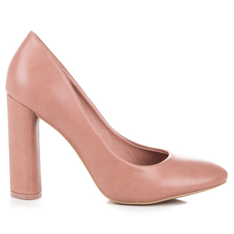 Ideal Shoes Pink pumps on the pillar Ideal Shoes Pink pumps on the pillar