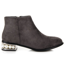 Seastar Suede booties with pearls grey