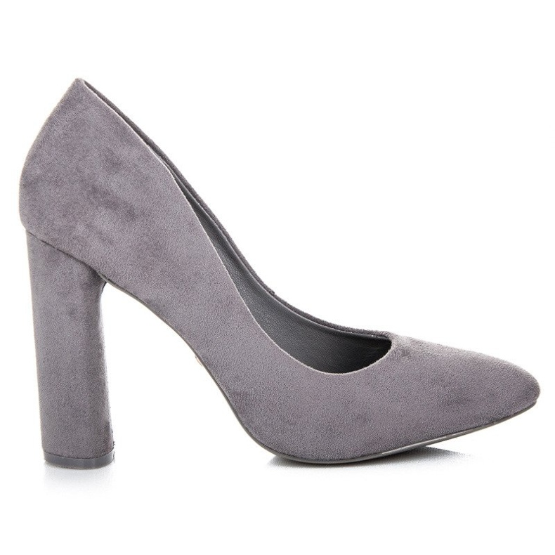 Ideal Shoes Elegant pumps on the post grey