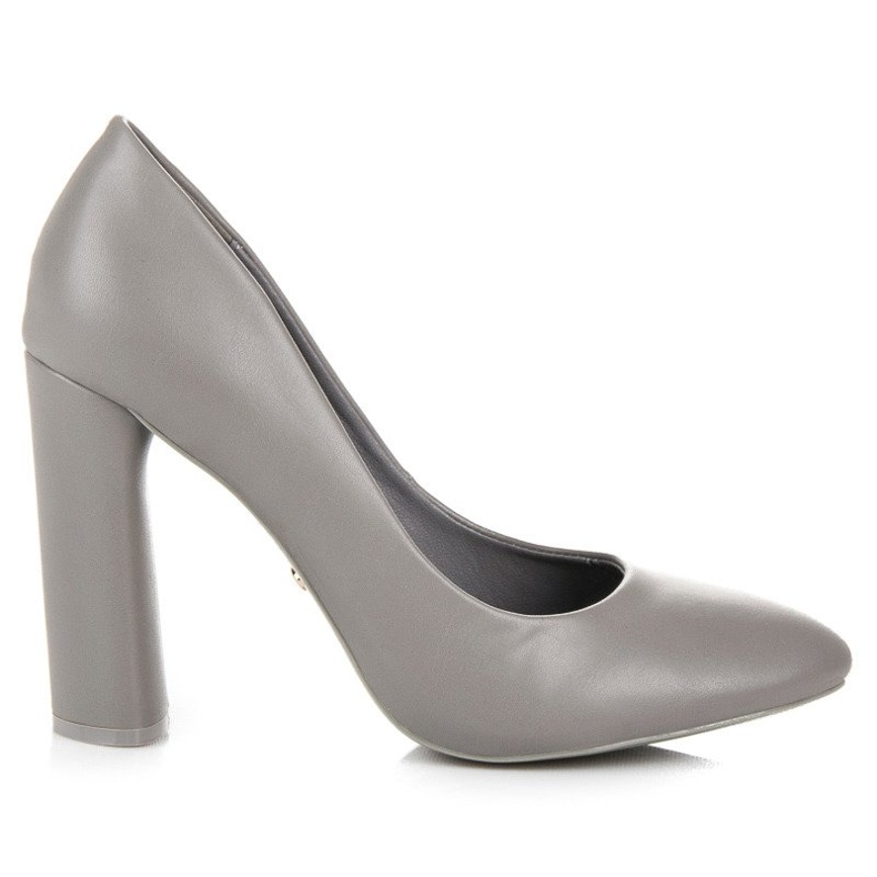 Ideal Shoes Gray pumps on the pillar grey