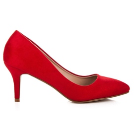 Suede high-heeled pumps red