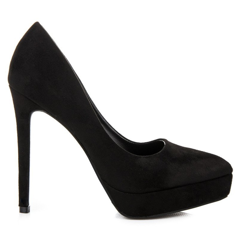 Bestelle Suede heels on the platform black