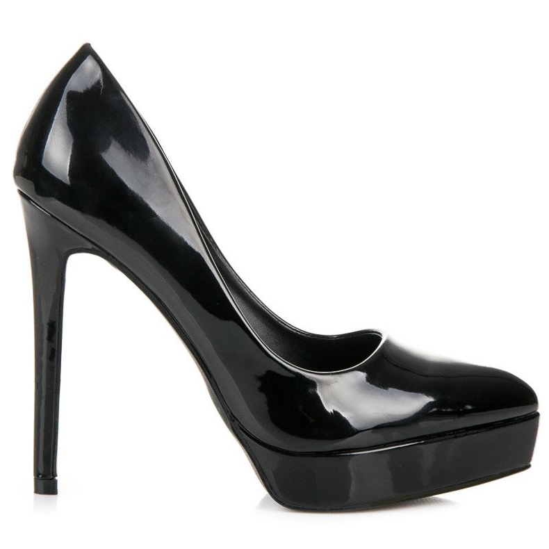 Small Swan Lacquered heels on the platform black