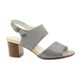 M.Daszyński Leather sandals Daszyński gray grey