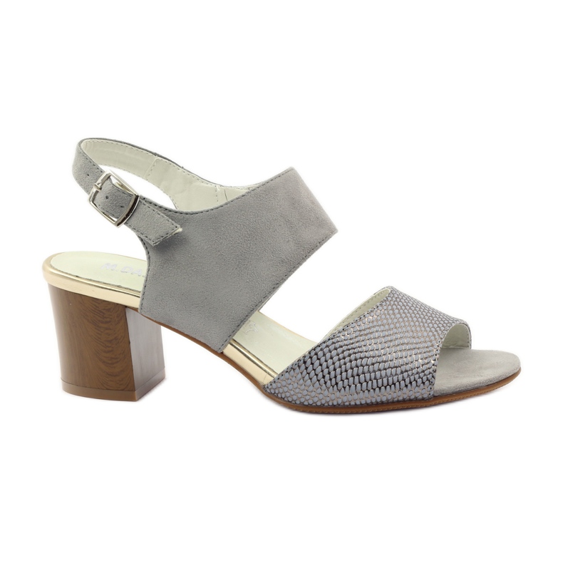 M.Daszyński Leather sandals Daszyński gray grey
