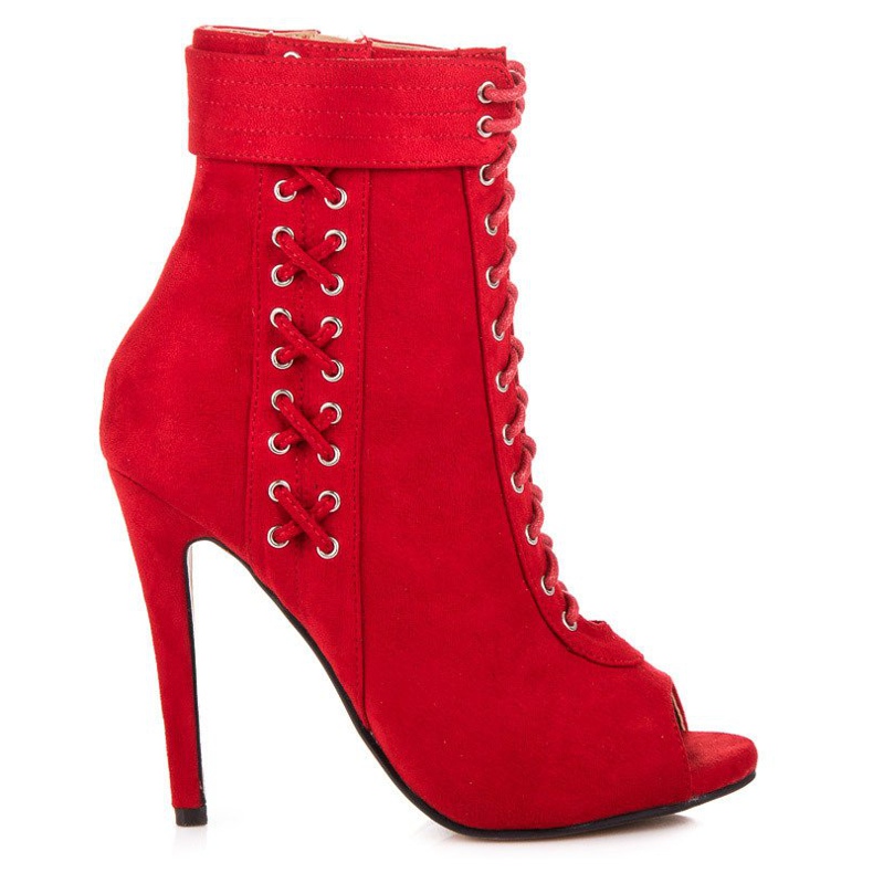 Seastar Tied open toe boots red