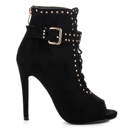 Seastar Suede Open Toe Boots black