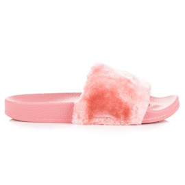 L. Day Pink Slippers With Fur