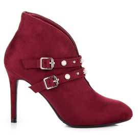 Cm Paris Maroon boots with buckles red