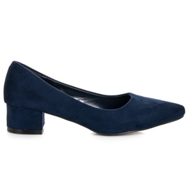 Best Shoes Suede pumps with low heels blue