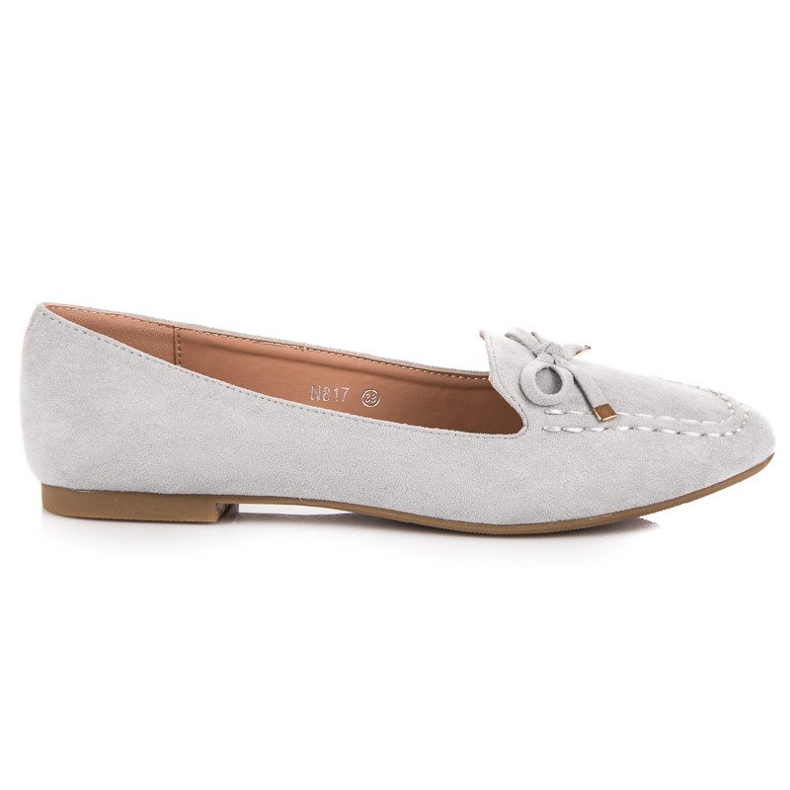 Small Swan Suede Loafers With A Bow grey