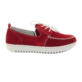 Leather suede creepers Filippo DP020 / 18 RD red