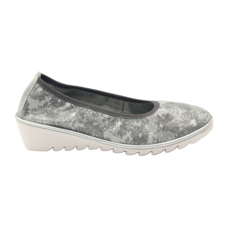 Leather shoes for women loafers Filippo 046 grey