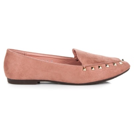 Slip-on shoes with studs pink