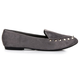 Slip-on shoes with studs grey