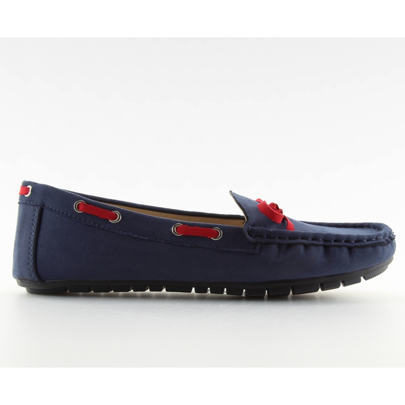 Women's classic navy blue loafers 3145 Blue / Red