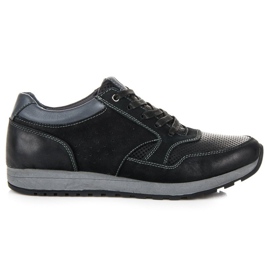 New age leather sports shoes black