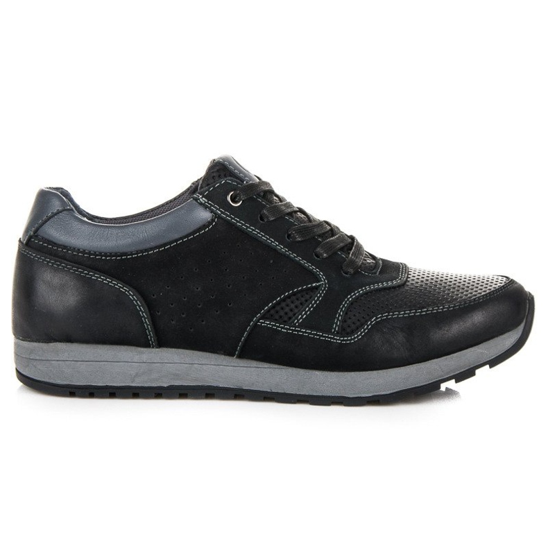New age leather sports shoes black