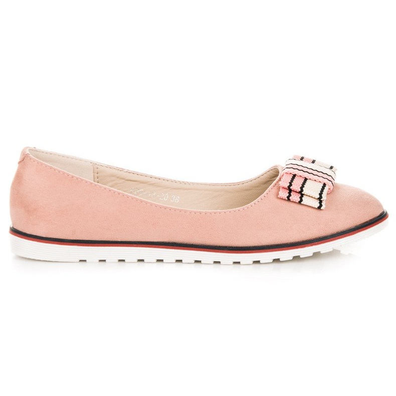 Suede ballerinas pink