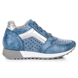 Kylie Fashionable Sneakers On The Platform blue