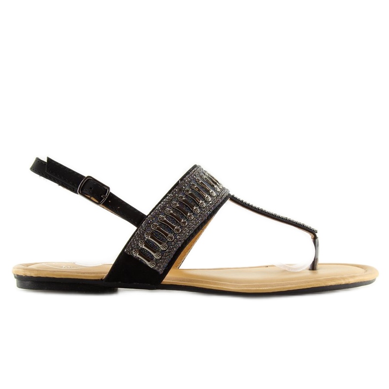 Black sandals with stones black 6700 Black Black sandals with stones black 6700 Black